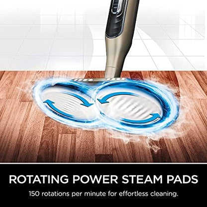 Shark S7001 Mop Scrub & Sanitize at The Same Time, Designed for Hard Floors, with 4 Dirt Grip Soft Scrub Washable Pads, 3 Steam Modes & LED Headlights, Gold (Renewed)