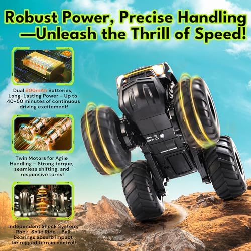 Threeking 1:16 Waterproof Monster Truck SUV Toys RC Cars Remote Control Car Truck Toys 4WD All Terrain Off-Road Car Toy Gifts Presents 6 7 8 9 10 11 12 Year Old Kids Boys Girls Toys