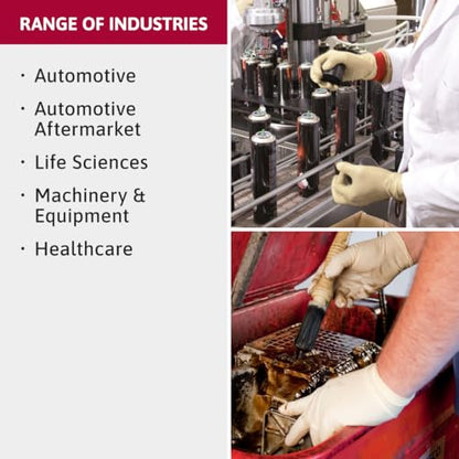 Ansell MICROFLEX Diamond Grip MF-300 Disposable Latex Gloves for Automotive, Healthcare, Machinery Industries - Large, Natural (Box of 100)