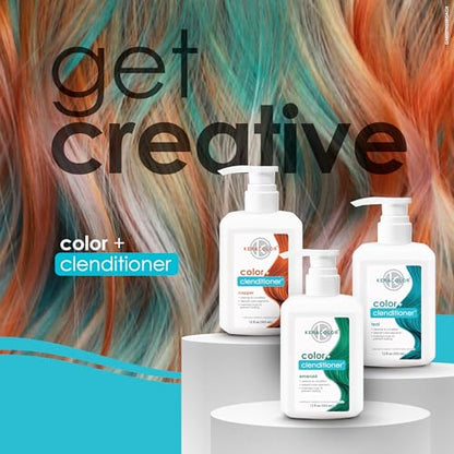 Keracolor Color + Clenditioner 3-in-1 Color-Depositing Conditioner, Gently Cleanses & Conditions, Semi-Permanent Hair Color, 23 Shades, 12 Fl Oz
