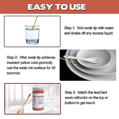 AAwipes Lead Test Swab Kit (80 Pcs Rapid Home Testing Swabs, 30-Second Results Dip in Water). Home Use, Painted, Dishes, Toys, Jewelry, Metal, Ceramics, Wood (LS80)