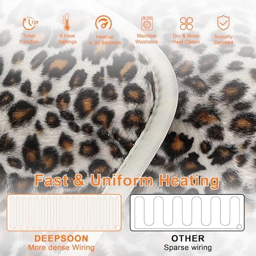 Heating Pad,Electric Heating Pads for Back,Hot Heated Pad for Abdomen,Shoulder,Knee,Multiple Temp and Auto Shut Off