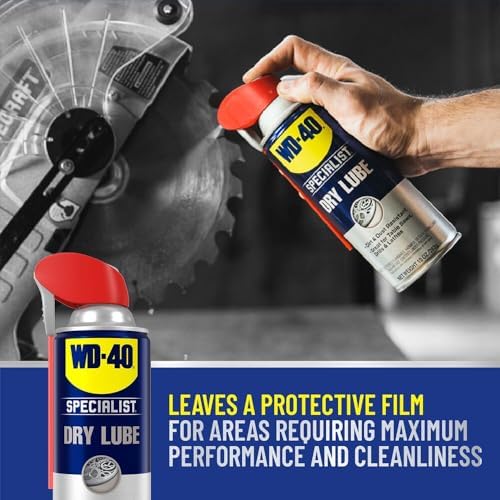 WD-40 Specialist Dry Lube with Smart Straw, Lubricant for Corrosion Protection on Table Saws, Drills and Lathes, Industrial Strength Friction-Reducing Formula, 10 Oz., 6-pack case