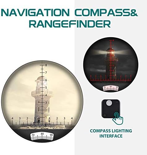Waterproof Military 7x50 Marine Binoculars,Hooway Binoculars with w/Internal Rangefinder & Compass for Navigation,Boating(Black)
