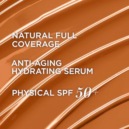 IT Cosmetics CC+ Cream - Full-Coverage Foundation With SPF 50, Color Corrector & Anti-Aging Serum, Formulated With Niacinamide & Hyaluronic Acid, Natural Finish, For All Skin Types, 1.08 fl oz