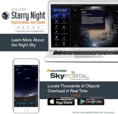 Celestron Travel Scope 80 Portable Refractor Telescope – 80mm Aperture, Fully-Coated Glass Optics – Includes Tripod, Smartphone Adapter, Backpack & Software – Ideal for Beginners & Travel