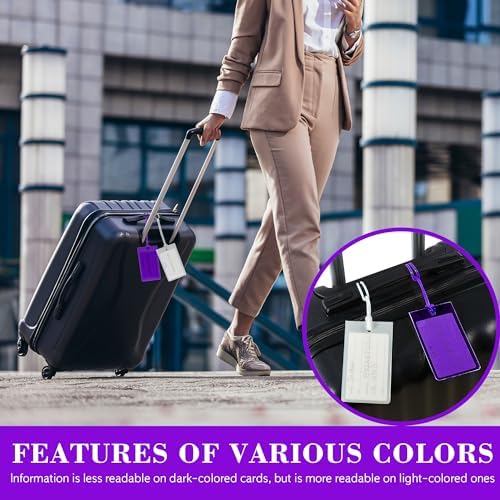 50 Pack Luggage Tags for Suitcases, Airplane Travel Essentials for Flying, International Travel Must Haves, and Luggage Accessories by Sodsay