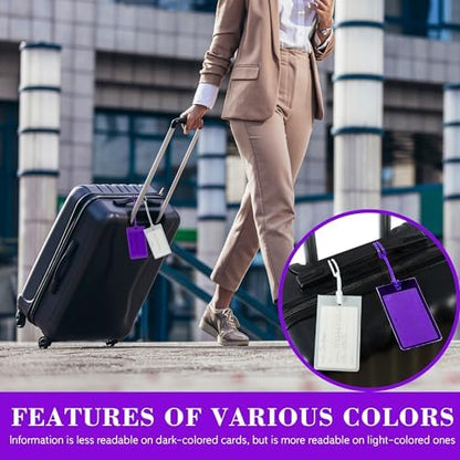 50 Pack Luggage Tags for Suitcases, Airplane Travel Essentials for Flying, International Travel Must Haves, and Luggage Accessories by Sodsay