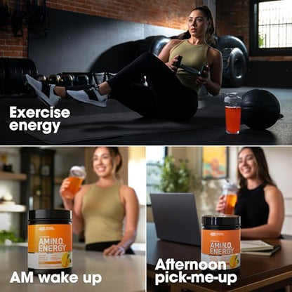 Optimum Nutrition Amino Energy - Pre Workout with Green Tea, BCAA, Amino Acids, Keto Friendly, Green Coffee Extract, Energy Powder - Orange Cooler, 65 Servings (Packaging May Vary)