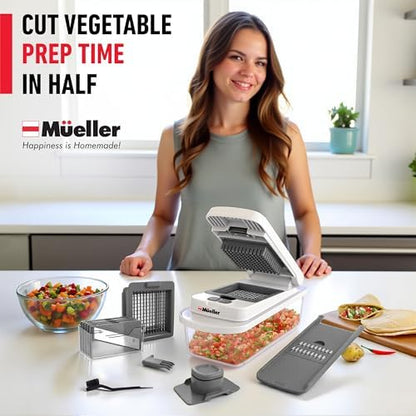 Mueller Pro-Series 10-in-1, 8 Blade Vegetable Chopper, Mandoline Slicer, Food Chopper with Container, Fruit Slicer, Kitchen Gadgets & Accessories, Home Essentials