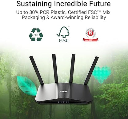 ASUS RT-BE58U WiFi 7 BE3600 AiMesh Extendable Router, 4K-QAM, MLO, AI Detection 2.5G Port, Four 1G Ports, Commercial-Grade Network Security, Parental Control, IoT Network, Kid’s Network, VPN Network