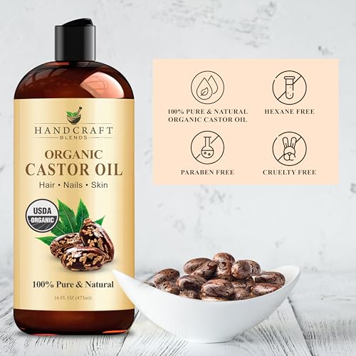 Handcraft Blends Castor Oil Pack Wrap - Organic Castor Oil 16 oz with Reusable Wraps - Durable Comfortable Pack Wraps for Neck and Stomach with Adjustable Elastic Straps