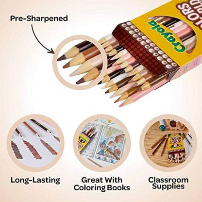 Crayola Colors of the World Bulk Colored Pencil Set - 6 Packs (24ct), Skin Tone Kids Colored Pencils for Kids, Bulk Teacher Classroom Must Haves