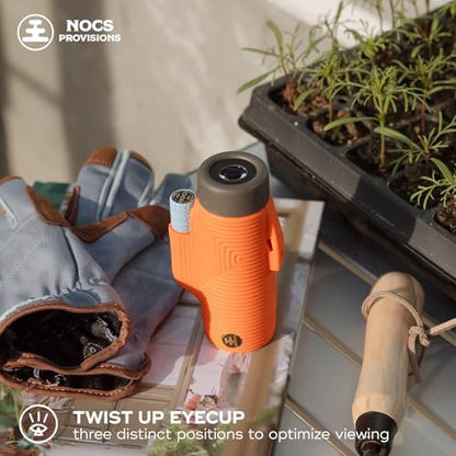 Nocs Provisions Zoom Tube 8x32 Monocular, 8X Magnification Telescope, Bak4 Prism, Wide Field of View for Bird Watching, Backpacking & Wildlife Viewing - International Orange