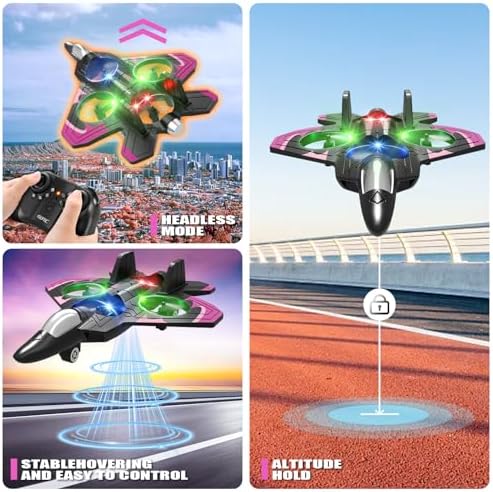 4DRC V32 Foam RC Planes Remote Control Airplanes for Girls Boys Adults 8-16, RC Drone Airplane Helicopter Fighter Jet with Light, Fighter Jet Toys, Airplane Toy Gifts for Kids Adults Beginners