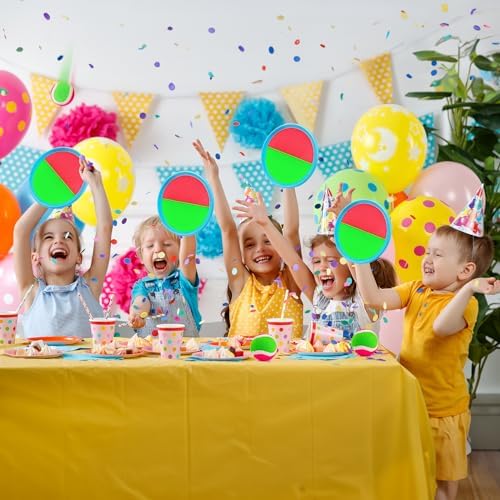 Ayeboovi Kids Toys Toss and Catch Ball Set with 6 Paddles 3 Balls Outdoor Games for Kids Beach Pool Yard Games Toys for 3-12 Years Old Boys Girls Kids Adults Family Birthday Gift