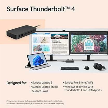 Microsoft Surface Thunderbolt 4 Dock - High-Speed Docking Station with Dual 4K Monitor Support