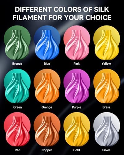 SUNLU 3D Printer Silk Filament,Shiny Silk PLA Filament 1.75mm, Smooth Silky Surface, Great Easy to Print for 3D Printers, Dimensional Accuracy +/- 0.02mm, Silk Red Copper 1KG