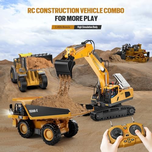 9-Channel Metal RC Wheel Loader - Remote Control Kids Construction Play Toys with Realistic Lights and Sound, 1:20 Scale, Tractor Toys for 3+ Boys, Perfect 2024 Kids Birthday Gift for Ages 3-12+