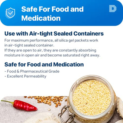 Dry & Dry 10 Gram [1000 Packets] Silica Gel Packets Silica Gel Desiccants, Silica Gel Packs - Rechargeable (Food Safe) Silica Gel Packets, Silica Packets