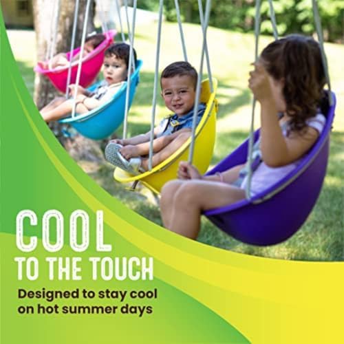 Swurfer Coconut Toddler Swing – Comfy Baby Swing Outdoor, 3- Point Adjustable Safety Harness, Secure, Safe Quick Click Locking System, Blister-Free Rope, Easy Installation, Ages 6-36 Months
