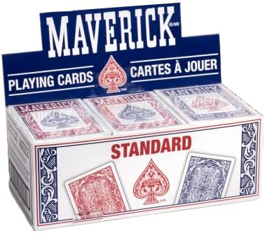 Maverick Playing Cards, Standard Index, Red and Blue, 48 Pack