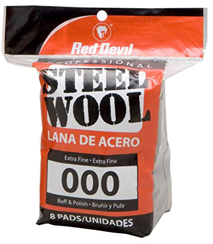 Red Devil 0321 Steel Wool, 000 Extra Fine, (Pack of 48)