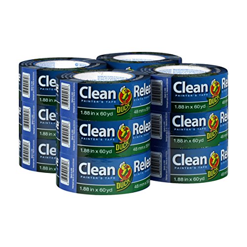 Duck Clean Release Blue Painter's Tape 2-Inch (1.88-Inch x 60-Yard), 12 Rolls, 720 Total Yards, 284372