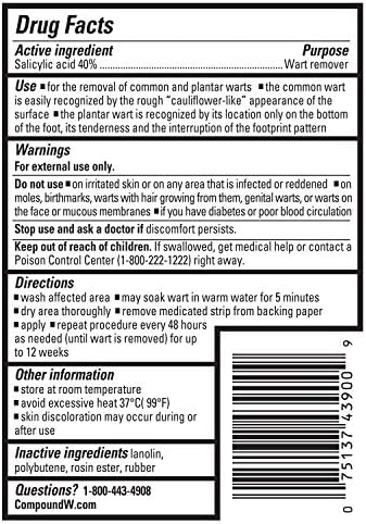 Compound W Maximum Strength One Step Invisible Wart Remover Strips, 14 CT, 2 Pack