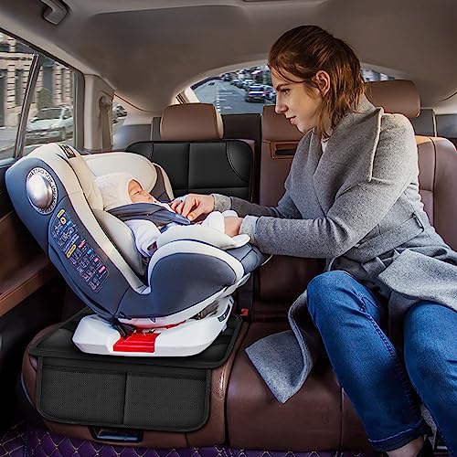 Meolsaek Car Seat Protector for Child Car Seat, Durable 600D Fabric Waterproof Car Seat Cover with Thick Pad Non-Slip Backing (No Imprints)