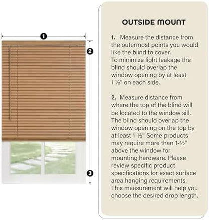 Cordless Light Filtering Mini Blind - 35 Inch Width, 64 Inch Length, 1" Slat Size - Pearl White - Cordless GII Morningstar Horizontal Windows Blinds for Interior by Achim Home Decor