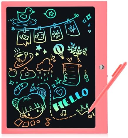 EooCoo Toys for Ages 4-8, 15 Inch LCD Writing Tablet, Drawing Pad Doodle Board, No Mess Coloring Books for Kids, Toddler Travel Essentials Girls Gift, Educational Toy for 4 5 6 7 8 Years Old Kid