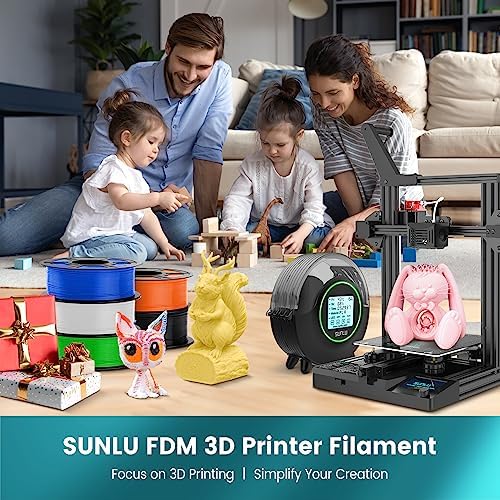 SUNLU PLA 3D Printer Filament PLA Filament 1.75mm, Neatly Wound 3D Printing Filament, Dimensional Accuracy +/- 0.02 mm, Fit Most FDM 3D Printer, 1kg Spool (2.2lbs), Good for Lithophane, White