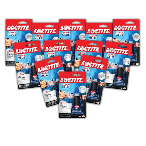 Loctite Super Glue Ultra Gel Control, Clear, 0.14 fl oz Bottle, 12 Pack - Superglue for Plastic, Wood, Metal, Crafts & Repair, Cyanoacrylate Adhesive Instant Glue, Quick Dry