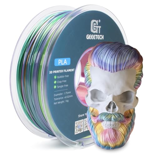 Geeetech Silk Rainbow PLA Filament 1.75mm, 3D Printer Multicolor Filament, Color Changing Filament 1kg (2.2lbs) 1 Spool, Dimensional Accuracy +/- 0.02 mm