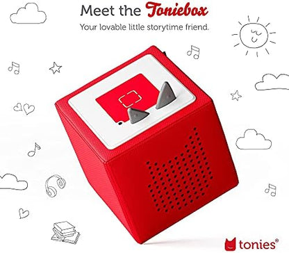 Toniebox Audio Player Starter Set with Playtime Puppy - Listen, Learn, and Play with One Huggable Little Box - Red