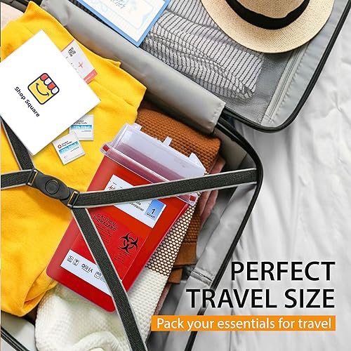 Sharps Containers for Home Use - 10 Pack, Needle Disposal, Sharps Disposal, Small Biohazard Containers - 1 Quart, Small Portable Container for Travel