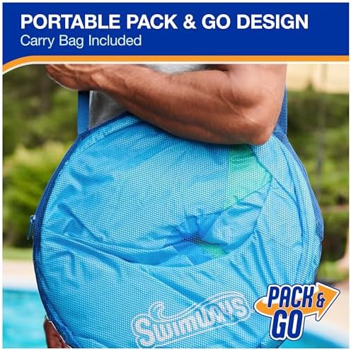 SwimWays Spring Float Premium Papasan Pool Lounger, Inflatable Pool Floats Adult with Fast Inflation for Ages 15 & Up