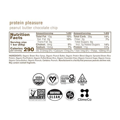 GoMacro MacroBar Organic Vegan Protein Bars - Peanut Butter Chocolate Chip (2.4 Ounce Bars, 12 Count)
