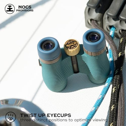 Nocs Provisions Standard Issue 10x25 Waterproof Binoculars, 10X Magnification, Bak4 Prism, Wide View Multi-Coated Lenses for Bird Watching, Hiking & Backpacking - Pacific Blue II