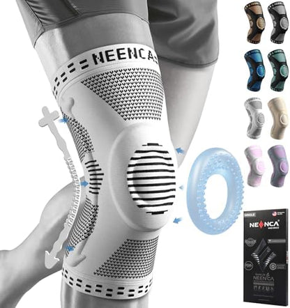 NEENCA Professional Knee Brace for Pain Relief, Medical Knee Support with Patella Pad & Side Stabilizers, Compression Knee Sleeve for Meniscus Tear, ACL, Joint Pain, Runner, Workout - FSA/HSA Eligible