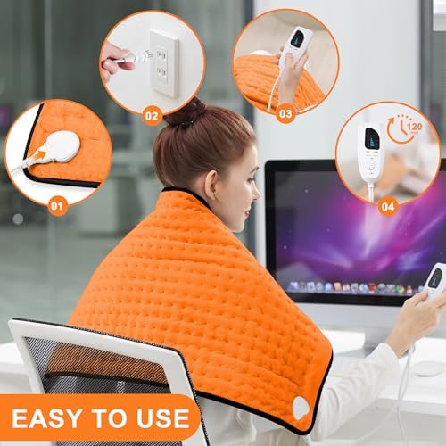 Heating Pad,Electric Heating Pads for Back,Hot Heated Pad for Abdomen,Shoulder,Knee,Multiple Temp and Auto Shut Off