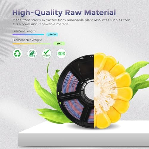 FLASHFORGE PLA Filament 1.75mm +/- 0.02mm Blue to Pink Gradient, Smooth Color-Changing 3D Printer Filament 1kg (2.2lbs) Spool, 3D Printing Filament Easy to Use and Fits for Most FDM 3D Printers