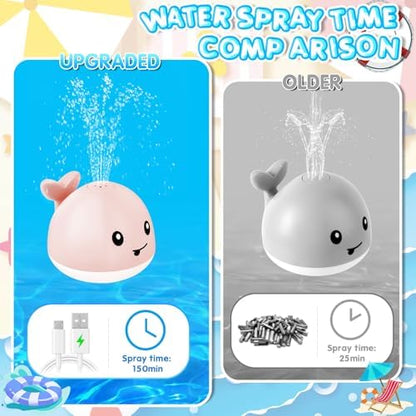 Baby Girl Bath Toys, Toddler Bath Toys for Kids Ages 1-3, Light Up Whale Bath Toy Sprinkler, Pool Water Table Infant Baby Toy 6-12-18 Months Bathtub Fountain Toy Girls 1st Birthday 1 2 3 Gifts