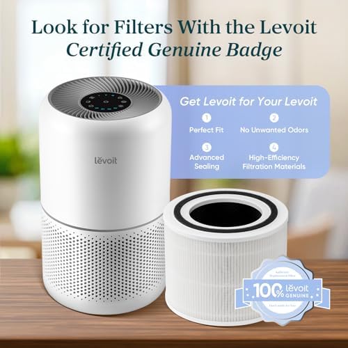 LEVOIT Air Purifier for Home Allergies Pet Hair in Bedroom, Covers Up to 1073 ft² by 56W High Torque Motor, AHAM VERIFIDE, 3-in-1 Filter with HEPA Sleep Mode, Remove Dust Smoke Odor, Core300-P, White