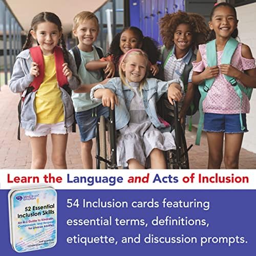 Mind Brain Emotion 52 Essential Inclusion Skills - A to Z Guide to Kindness, Compassion, Respect for Diversity and Disabilities - Educational Cards and Health Advocate to Teach Kids Empathy