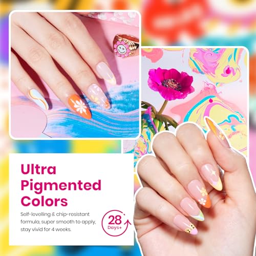 Beetles Gel Nail Polish Set, 25 Colors Bright Gel Polish Kit 32 PCS Nude White Black Pink Blue Green Yellow Colors with Base Glossy Matte Top Coat Gifts for Women Doodle Dreams