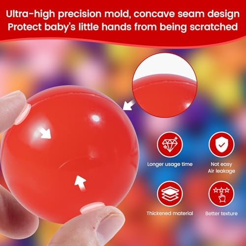 MoonxHome Ball Pit Balls for Toddlers, BPA Free Crush Proof Plastic Toy Balls for Ball Pit, Children's Pool Water Toys, Macaron Ocean Balls for Play Tent 2.15 Inch Pack of 100…