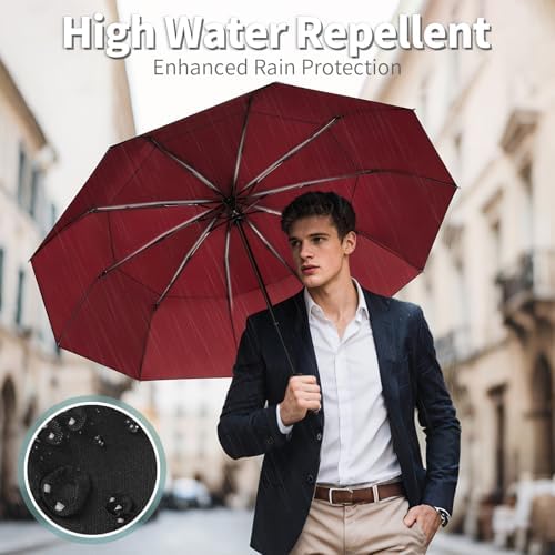 Seniny Windproof Travel Umbrella, Automatic Umbrellas for Rain, Portable & Compact Umbrellas for Backpack, Strong UV for Protection, Folding Small Sun Umbrella for Car, Walking