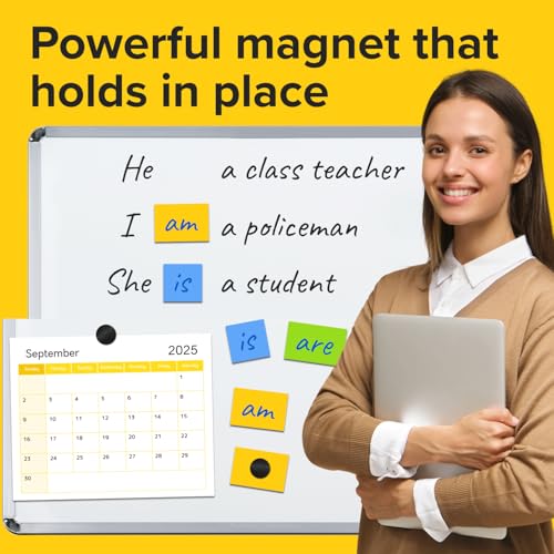 X-bet MAGNET Hyper-Sticky Magnets with Adhesive Backing - (0.8'' x 0.08'', 240 pcs) Strong Magnetic Dots for Whiteboard, Fridge, Crafts - Easy-to-Cut Stickers for Planning and Organization